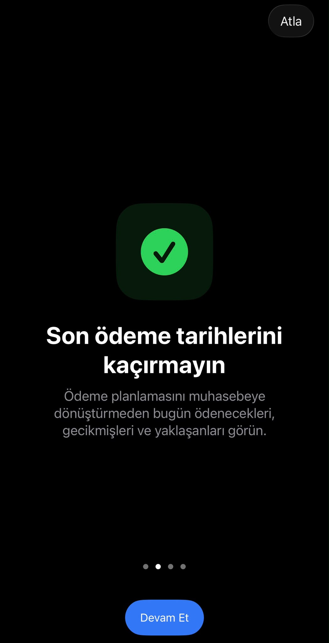 Son ödeme tarihlerini takip etmeyi anlatan PayPilot tanıtım ekranı